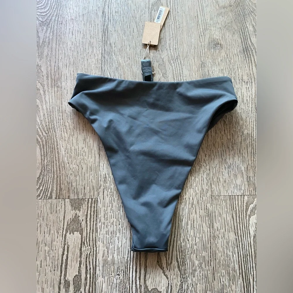 Skims Mid Waist Swim Bottom in Gunmetal NWT